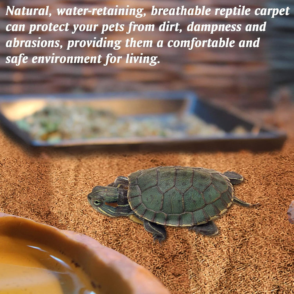 ZeeDix 3 Rolls Reptile Carpet, 16 x 36 inches Natural Coconut Fiber Liner Mat Flooring Accessories for Reptile Tank - Bearded Dragon Tortoise Lizard Turtle Snake Leopard Gecko Substrate Bedding