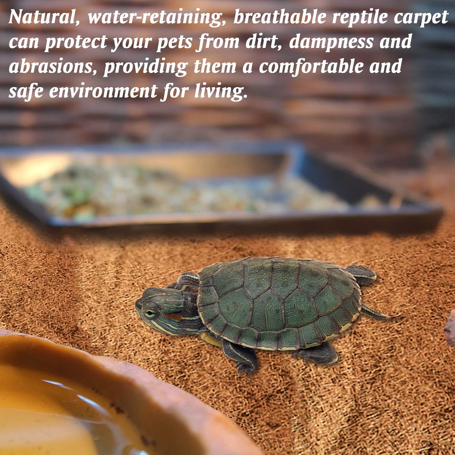 ZeeDix 3 Rolls Reptile Carpet, 16 x 36 inches Natural Coconut Fiber Liner Mat Flooring Accessories for Reptile Tank - Bearded Dragon Tortoise Lizard Turtle Snake Leopard Gecko Substrate Bedding