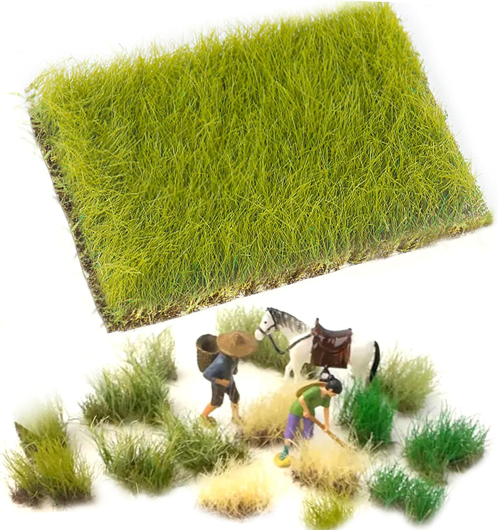 Warmtree Hand Torn Model Grass Tufts for Miniature Scenery Applicable for N & HO Scale for Train Layouts, Diorama Supplies, and Architectural Models(Light Green)
