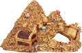 Aquarium Decoration Cave, Fish Tank Gold Mountain Simulation Resin Aquarium Treasure Mountain Hideouts Decoration for Freshwater Saltwater 4.3 x 4.7 x 5.9 inch