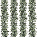 Dolicer 4 Packs 6FT Artificial Eucalyptus Garland, Faux Greenery Garland Hanging Fake Silver Dollar Eucalyptus Leaves Vines for Wedding Backdrop Arch Table Wall Party Home Decor