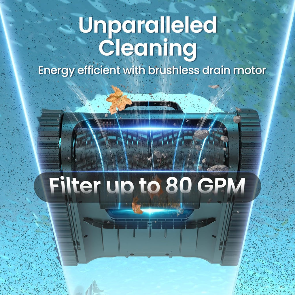 AIPER Scuba S1 Cordless Robotic Pool Cleaner, Pool Vacuum for Inground Pools, Wall and Waterline Cleaning, Smart Navigation for Pools up to 1,600 Sq.ft (Renewed)