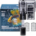 Mighty Aquarium Hang On Back Filter - Aquarium HOB Filter - Adjustable Fish Tank Filter - Aquarium Filters - Nano Aquarium Filter - Fish Aquarium Filter - Hang On Back Aquarium Filter (2-5 Gallons)