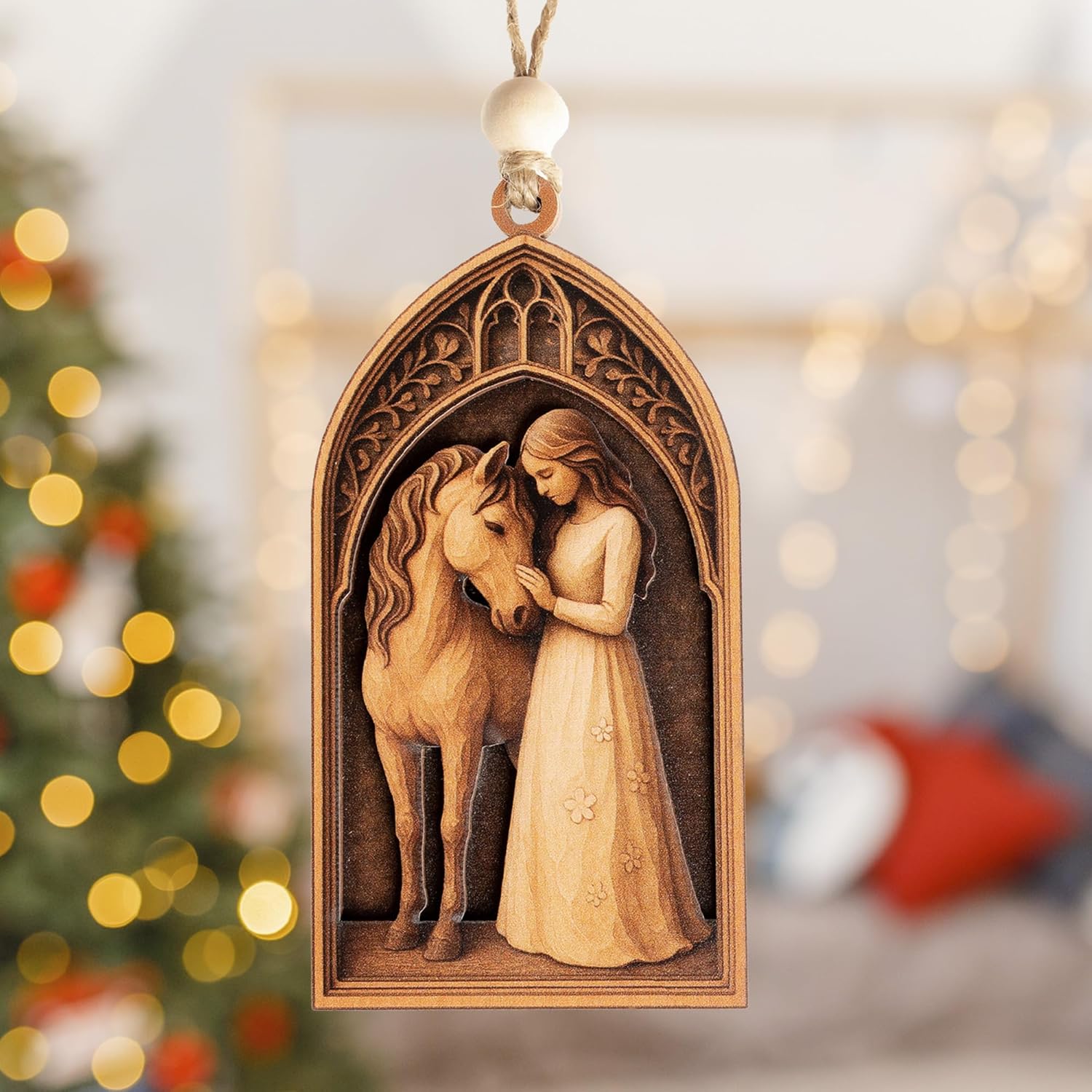 Horse Ornament - Horse Gifts for Women - Equestrian Gift for Women - Horses Decor - Gift for Horses Lovers Girls - Christmas Ornament - White Elephant Gifts - Xmas Tree Funny Decoration