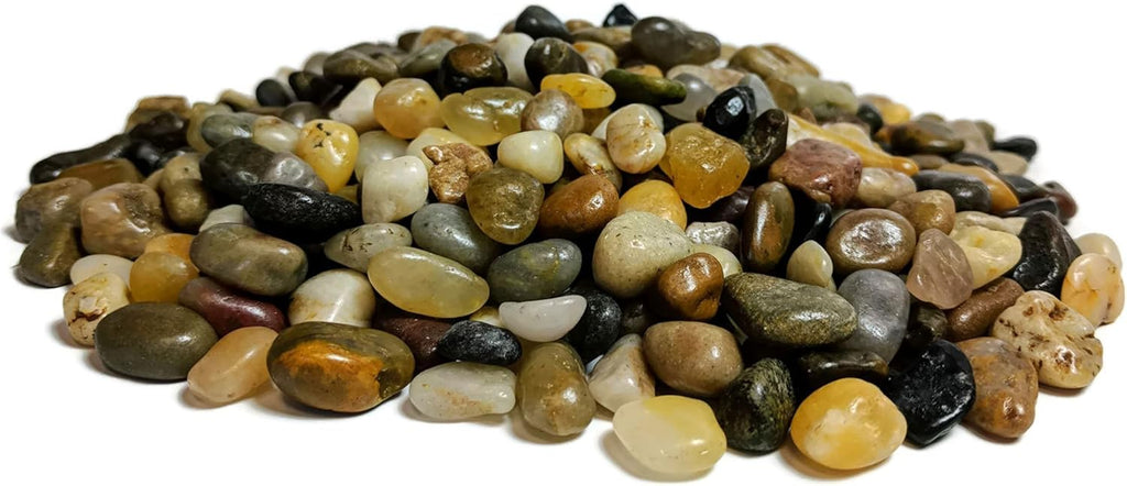 Midwest Hearth Decorative Polished Mixed Pebbles 3/8" Gravel Size - (2-lb Bag)