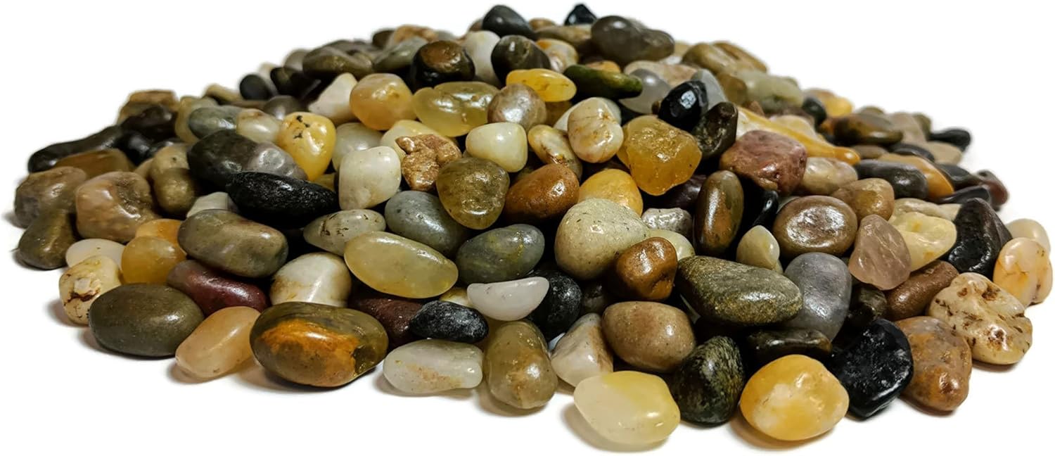Midwest Hearth Decorative Polished Mixed Pebbles 3/8" Gravel Size - (2-lb Bag)