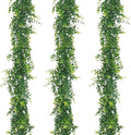Artflower 3 Pack Artificial Eucalyptus Garland, 5.9Ft/pcs Faux Eucalyptus Vines Greenery Garland Fake Eucalyptus Plant Wedding Backdrop Arch Wall Table Party Festival Decor, Grey Green