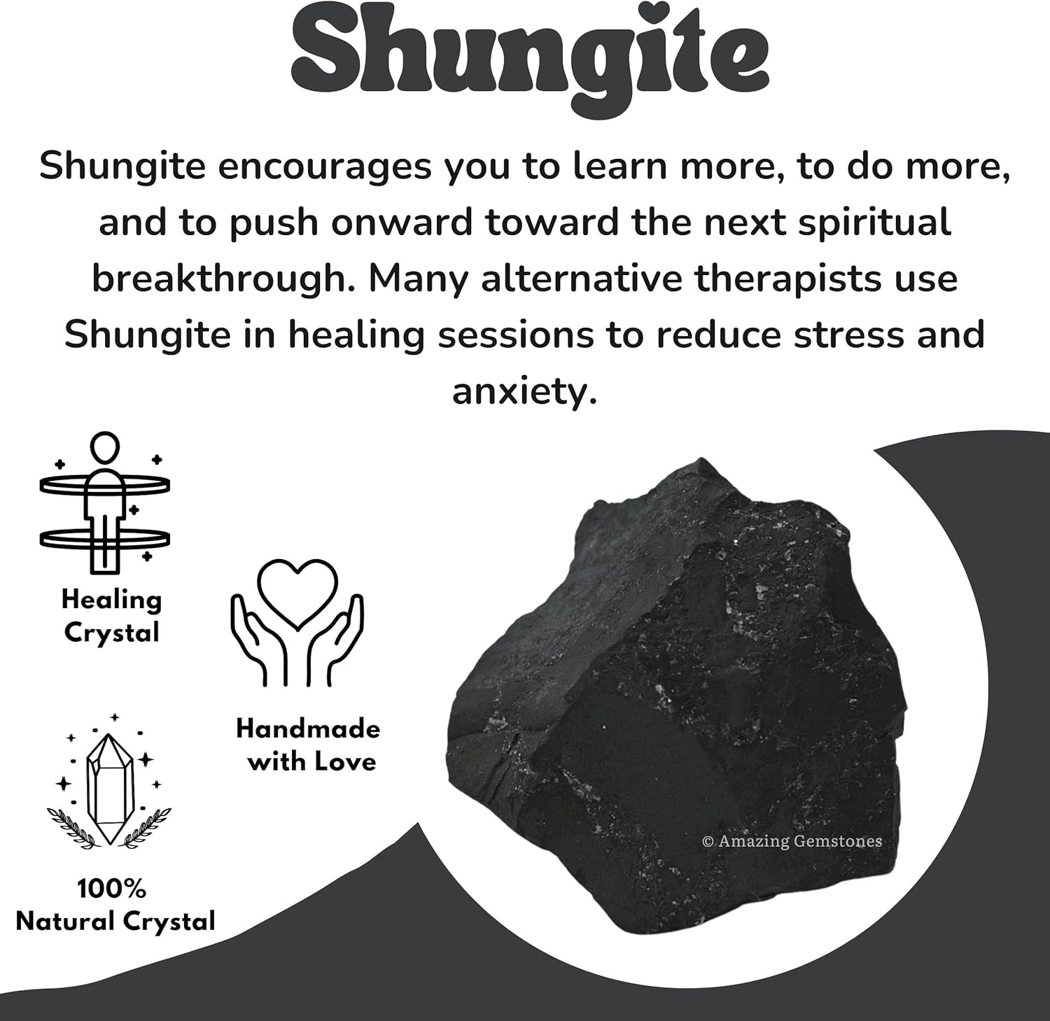 Amazing Gemstone 2 Pieces Shungite Raw Crystals and Healing Stones, Natural Rocks for Tumbling and DIY Raw Stones and Crystals