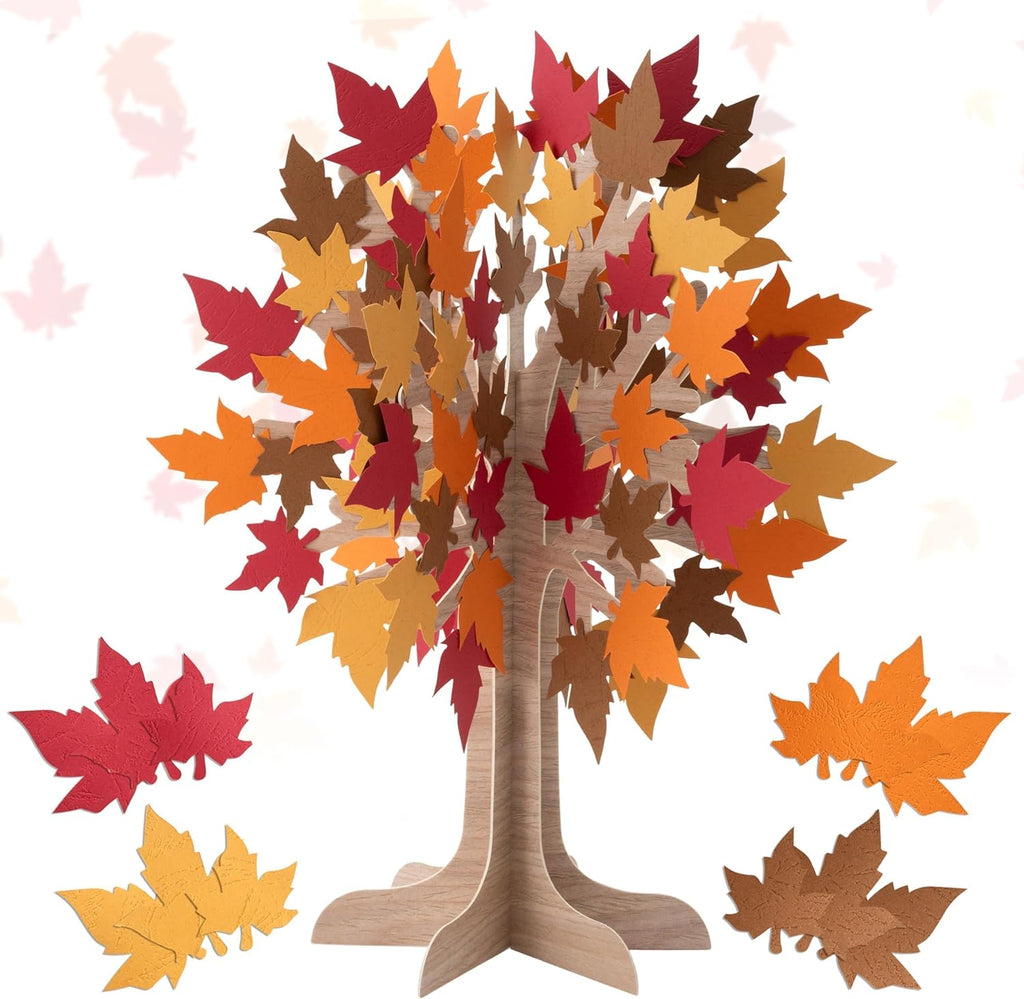 Cheerland Tree of Life Centerpiece 3D Table Decor Autumn Fall Thankful Tree for Thanksgiving Harvest Rustic Woodland Party Supplies Yellow, Orange, Red Leaves Décor Arrangements Displays