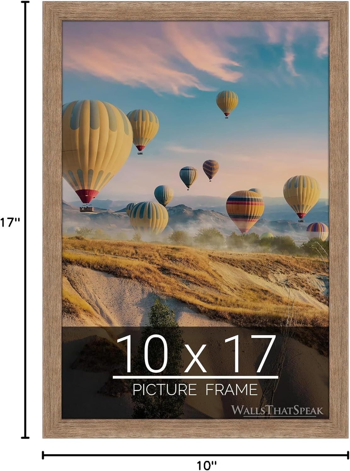 wallsthatspeak 10x17 Brown Barnwood Picture Frame for Puzzles Posters Photos or Artwork