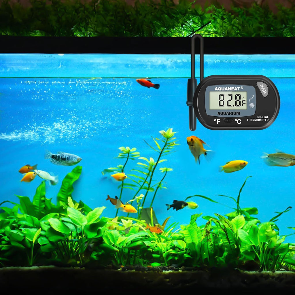 AQUANEAT 2 Pack Aquarium Thermometer, Fish Tank Thermometer, Digital Temperature Test, with Large LCD Display