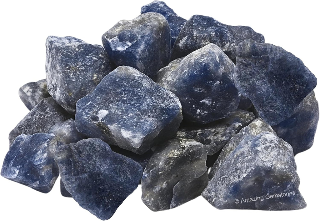 Amazing Gemstone 2 Pieces Iolite Raw Crystals and Healing Stones, Natural Rocks for Tumbling and DIY Raw Stones and Crystals
