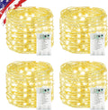 4 Pack Cuttable Fairy Lights Battery Operated, Waterproof 20FT 60LED Twinkle Lights with Timer Indoor Outdoor, Fairy Battery String Light for Bedroom, Classroom, Wedding, Christmas Décor(Warm White)