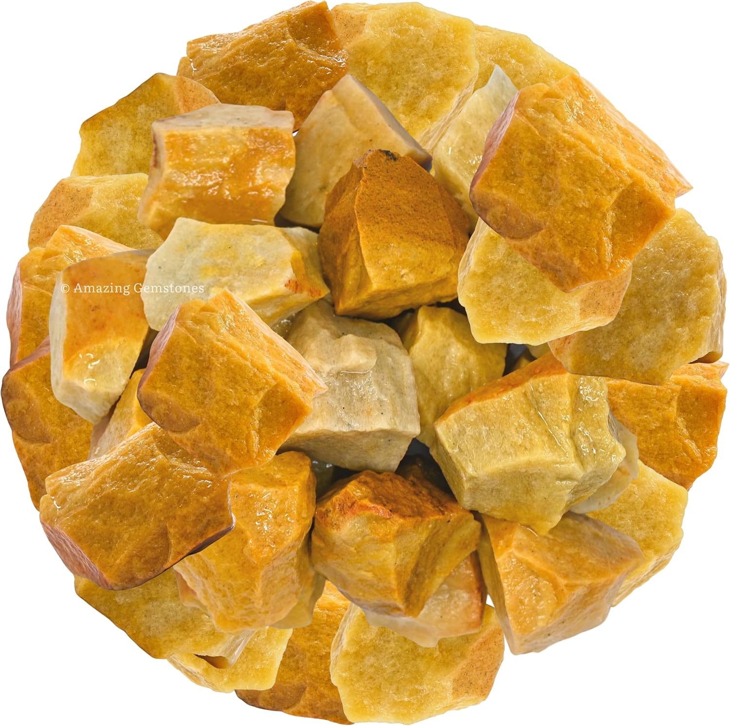 Amazing Gemstone Yellow Jasper Raw Crystals and Healing Stones, Natural Rocks for Tumbling and DIY Raw Stones and Crystals (1 LB)