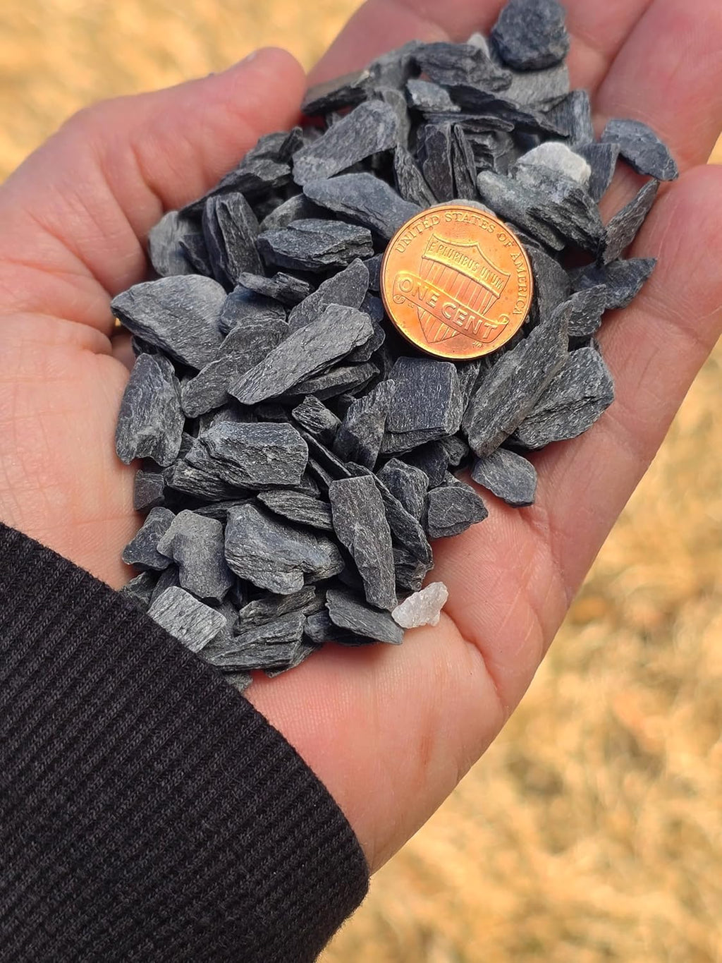 Small World Slate & Stone Aquarium Gravel 6lbs - Natural Substrate for Aquascaping Planted, Freshwater and Saltwater Tanks - Grey - Gravel Size Approx. 1/4"-1/2" (6 lbs)
