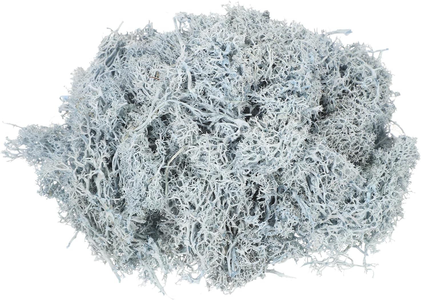 MECCANIXITY 3oz Preserved Reindeer Moss, Light Blue Decorative Artificial Fake Moss for Potted Plants Indoor Crafts Lichen Centerpieces Decor