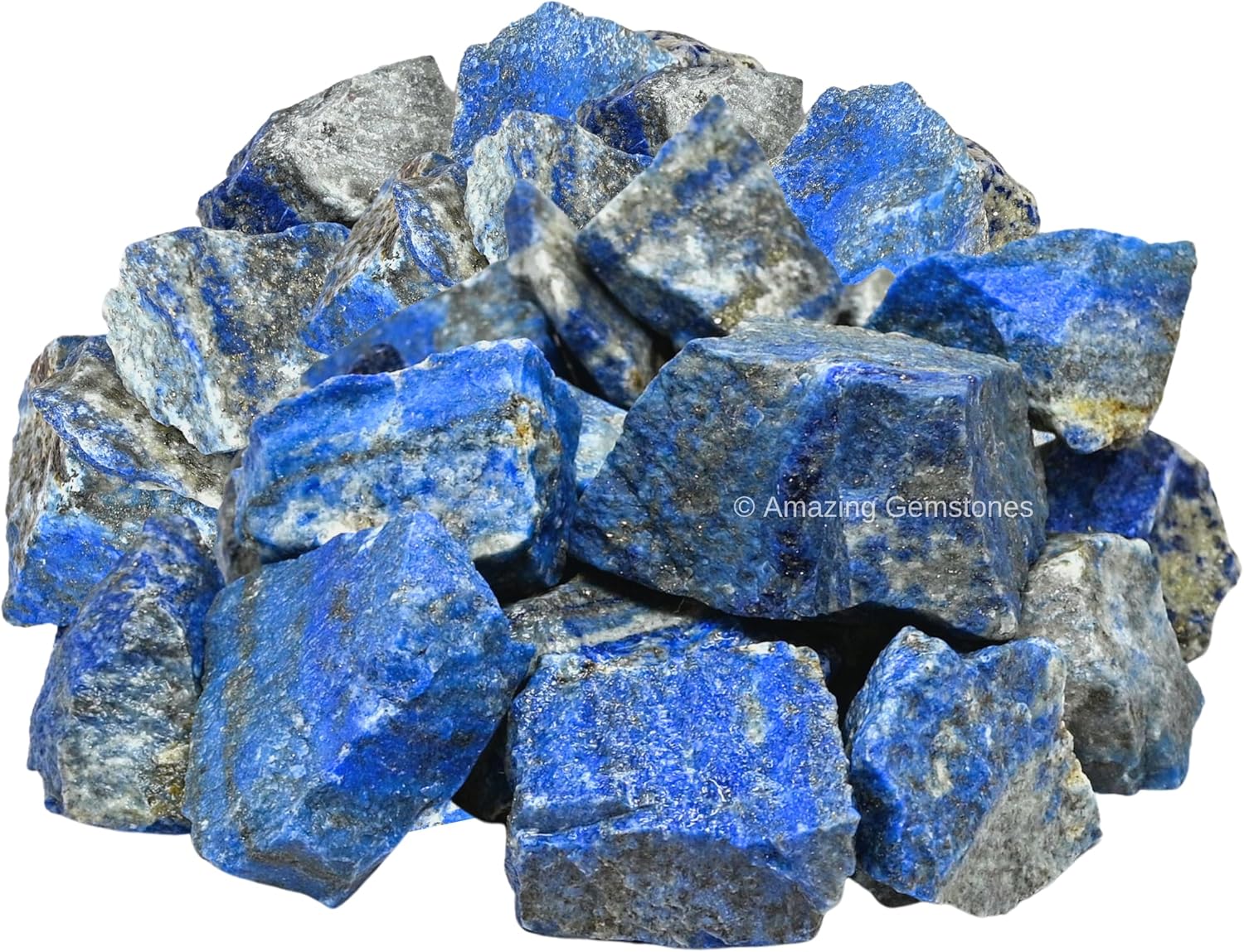 Amazing Gemstone Lapis Lazuli Raw Crystals and Healing Stones, Natural Rocks for Tumbling and DIY Raw Stones and Crystals (1 lb)