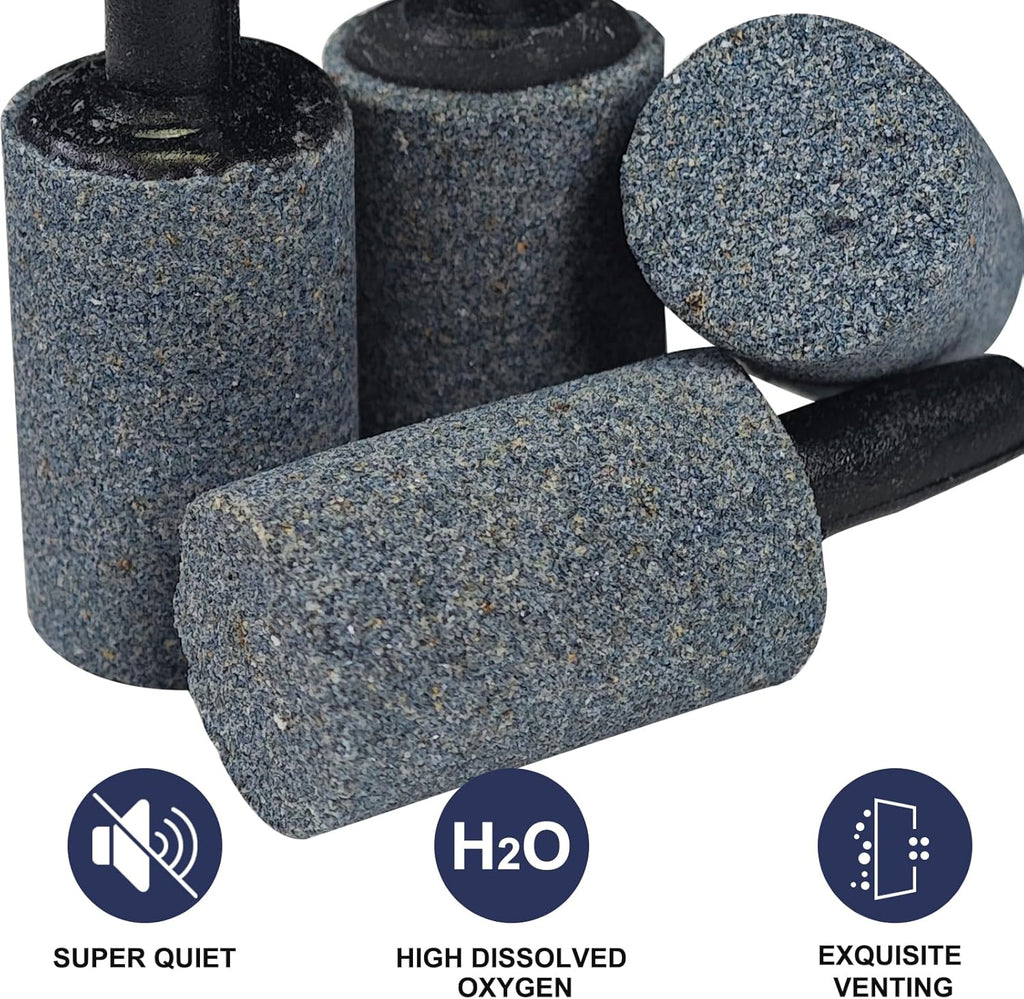 Aquarium Air Stones 1 inch, 20 Pack Fish Tank Bubble Stone, Aerator Bubble Diffuser, Nano Air Pump Accessories, Cylinder
