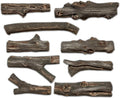 Midwest Hearth Deluxe Decorative Branch and Twig Set | Cast from Real Logs and Hand Painted in USA (Driftwood 9-Piece)