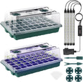 Sondiko Seed Starter Tray with Grow Light, 80 Cells Seed Starter Kit with Humidity Dome, Adjustable Brightness Plant Starter Trays, Indoor Plants Germination Kit(2 Pack)