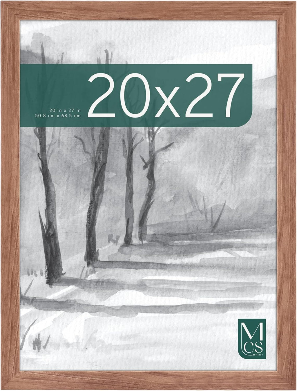 MCS Museum Poster Frame 20x27 Medium Oak Woodgrain, Vertical & Horizontal Wall Hanging Large Picture Frame for Photos, Posters & Art Prints (1-Pack)