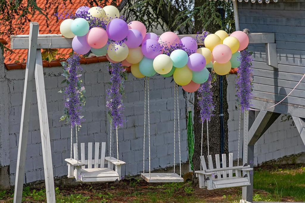 RECUTMS Artificial Hanging Plant 2Pcs 5.6Ft Fake Garland Plant Greenery Faux Ferns Leaves Ivy Garland for Home Indoor Outdoor Wedding Farmhouse Mantle Table Centerpiece Christmas Party Decor(Purple)