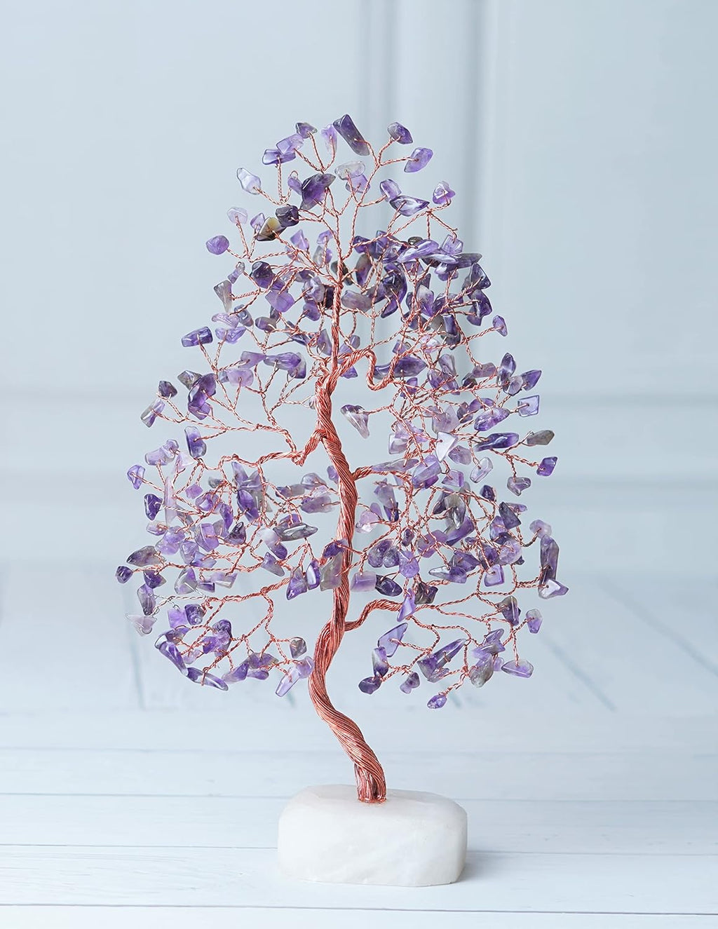 Amethyst Crystal Tree Gemstone Tree of Life Quartz Base Chakra Bonsai Tree for Room, Desk & Office Decor Spiritual Gift Meditation Birthday Gift for Women Mom her Sister Housewarming Gifts Home