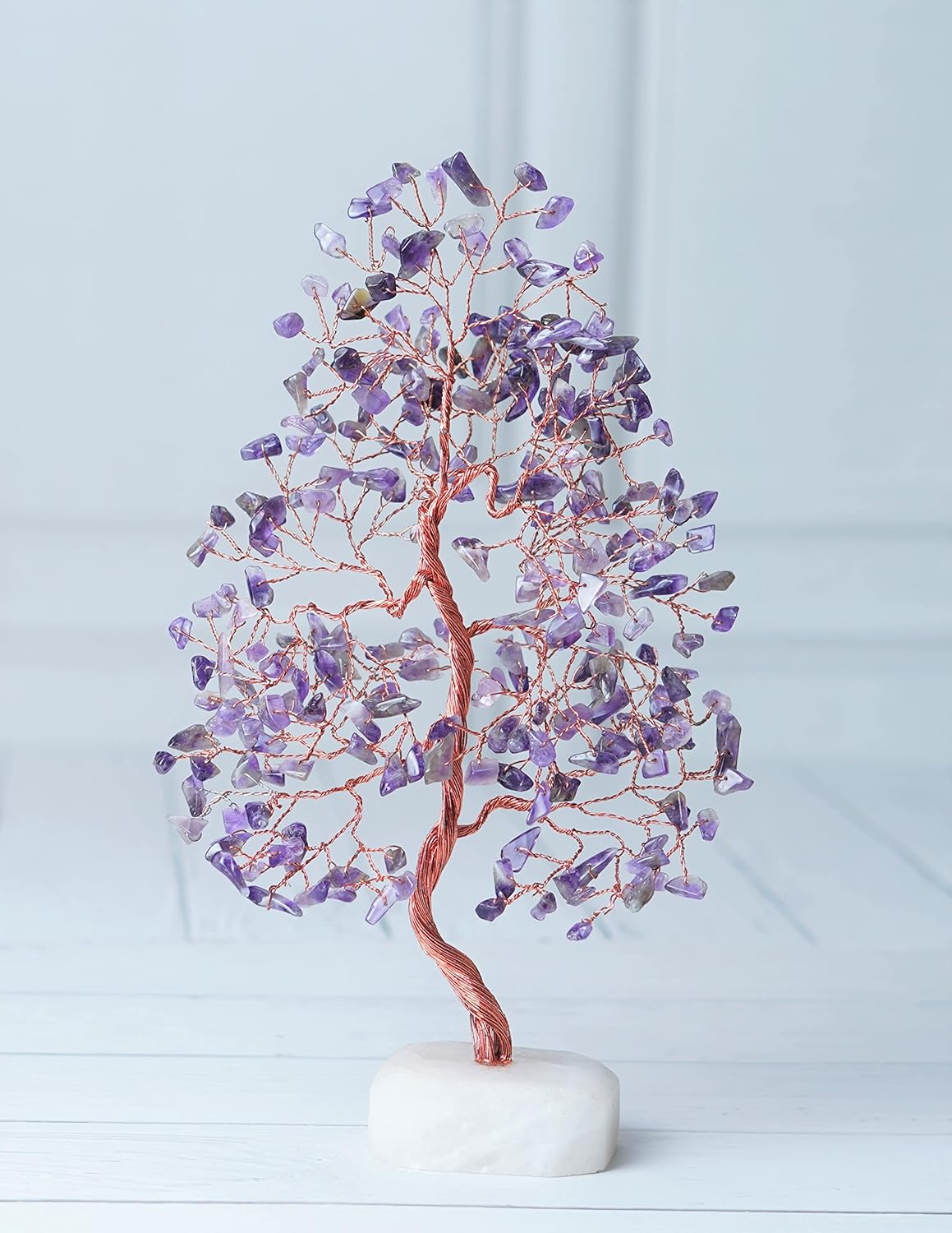 Amethyst Crystal Tree Gemstone Tree of Life Quartz Base Chakra Bonsai Tree for Room, Desk & Office Decor Spiritual Gift Meditation Birthday Gift for Women Mom her Sister Housewarming Gifts Home