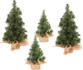 4 Pack Tabletop Mini Christmas Tree, 7.87" / 11.81" Artificial Miniature Pine Christmas Tree with Linen Base Perfect for Christmas Decorations, Home, Kitchen, Dining Table