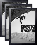 KTKDE 13x17 Picture Frame set of 3, Modern Poster Black Frame 17x13 Wooden, Vertical & Horizontal Wall Hanging Picture Frame for Photos, Posters & Art Prints