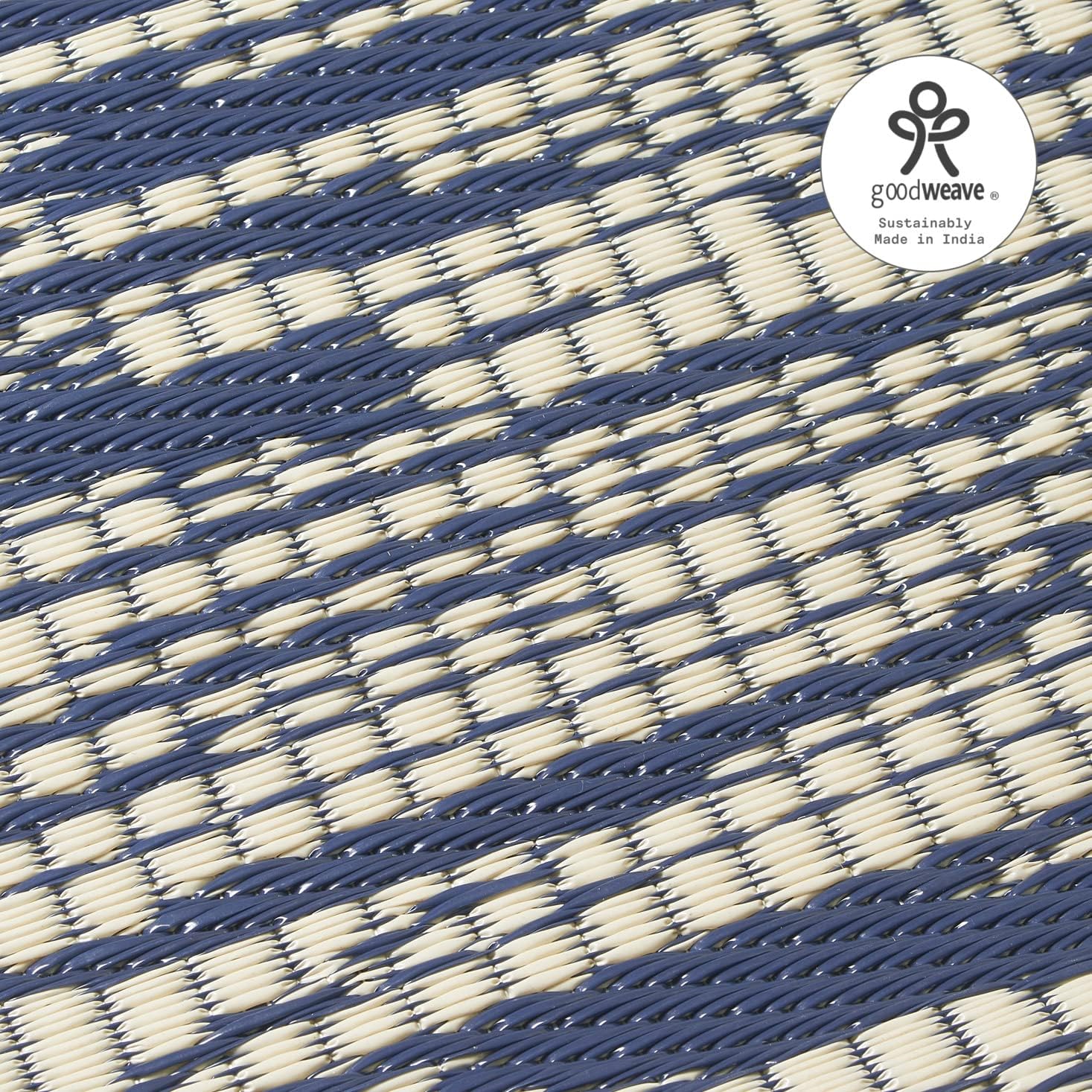 Fab Habitat Outdoor Rug - Waterproof, Fade Resistant, Crease-Free - Premium Recycled Plastic - Distressed Abstract - Porch, Deck, Balcony, Mudroom, Laundry Room, Patio - Brooklyn - Blue - 3 x 5 ft