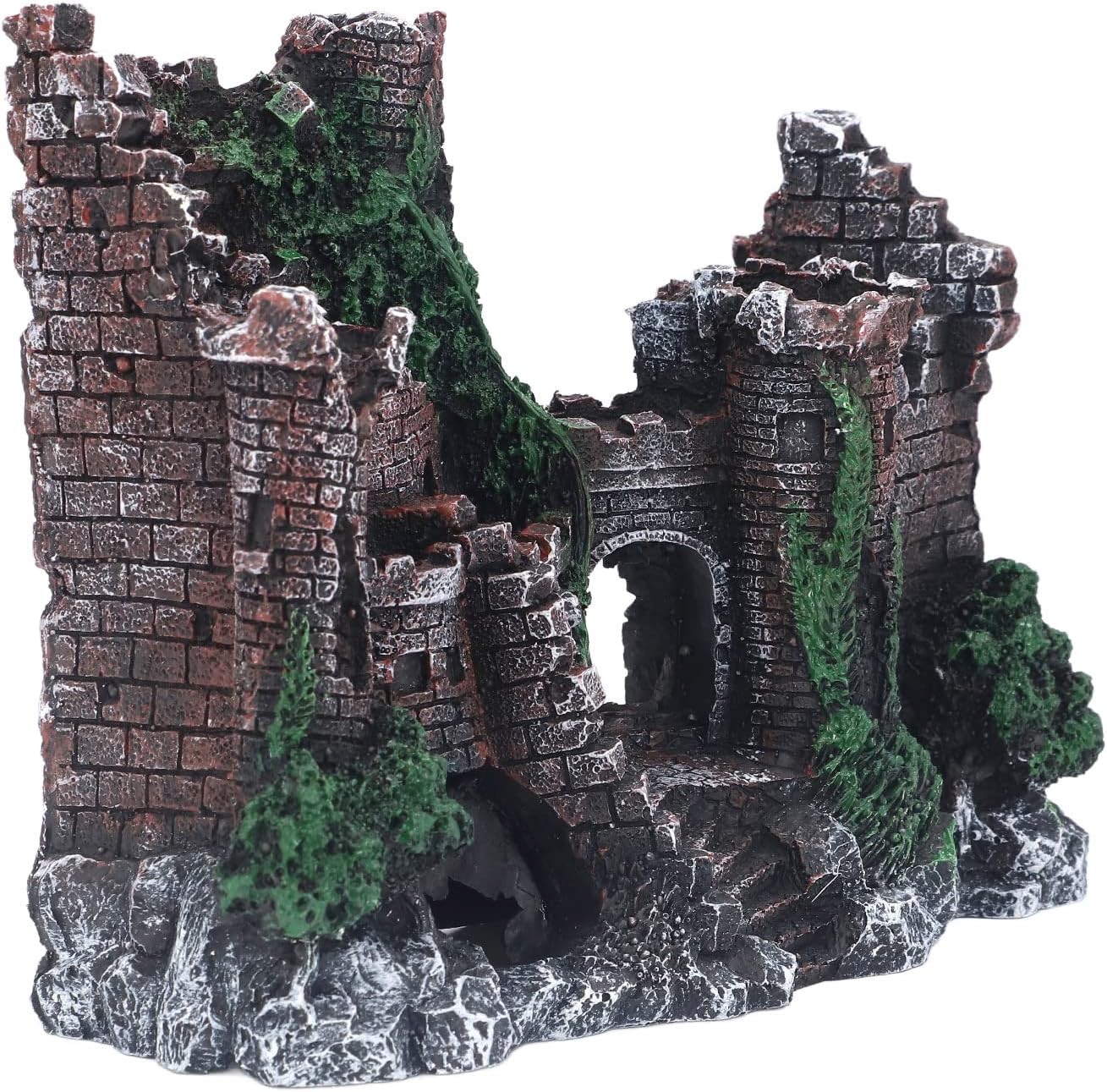 Pilipane Aquarium Castle Decoration Lifelike Hideout Resin Fish Tank House Ornament for Saltwater Freshwater Aquariums Home Fish Tanks
