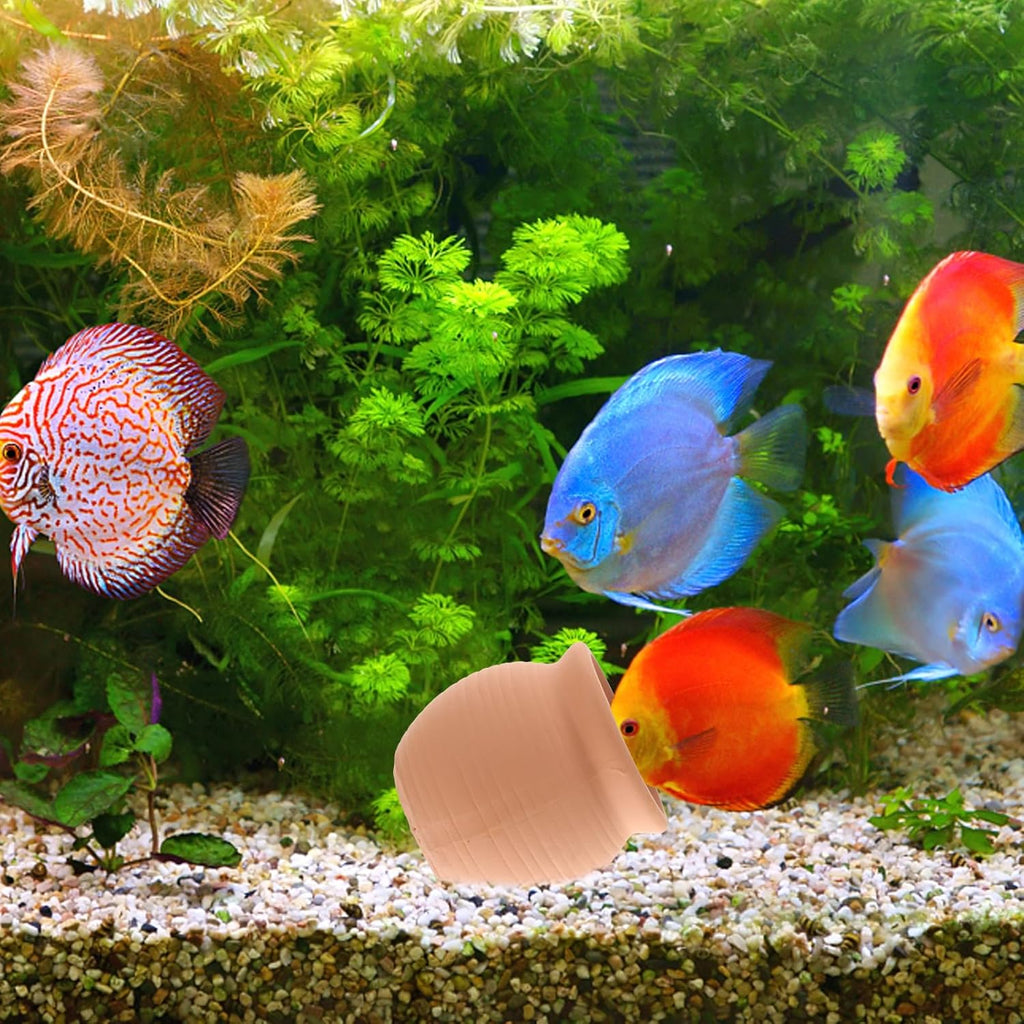 POPETPOP Fish Tank Decorations 2pcs Clay Pot Fish Tank Cave Ceramic Shrimp Shelter Aquarium Spawning Breeding Hiding Place Habitat Decor for Shrimps Fish Spawning Aquarium Decorations