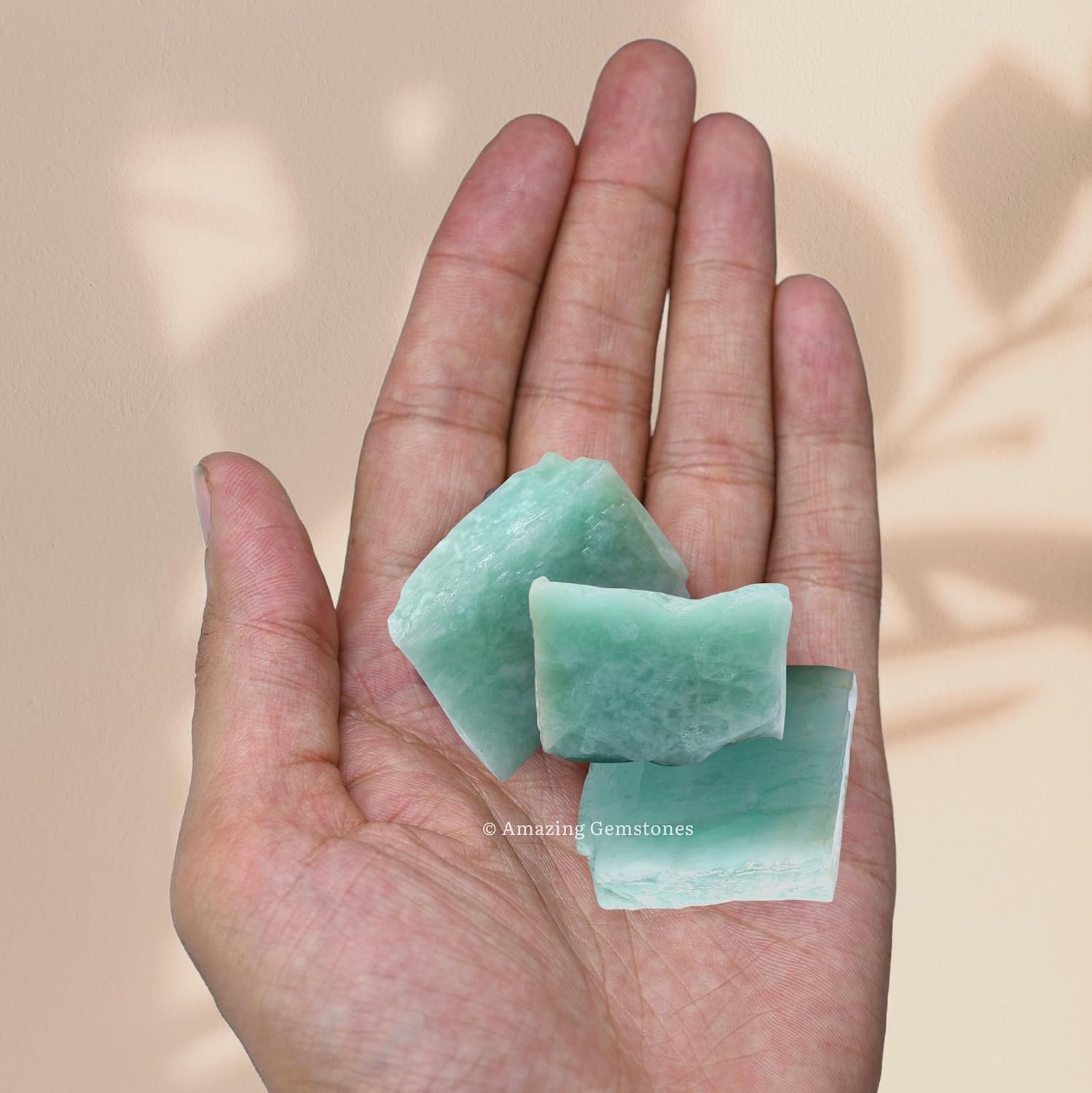 Amazing Gemstone Amazonite Raw Crystals and Healing Stones, Natural Rocks for Tumbling and DIY Raw Stones and Crystals (1 lb)