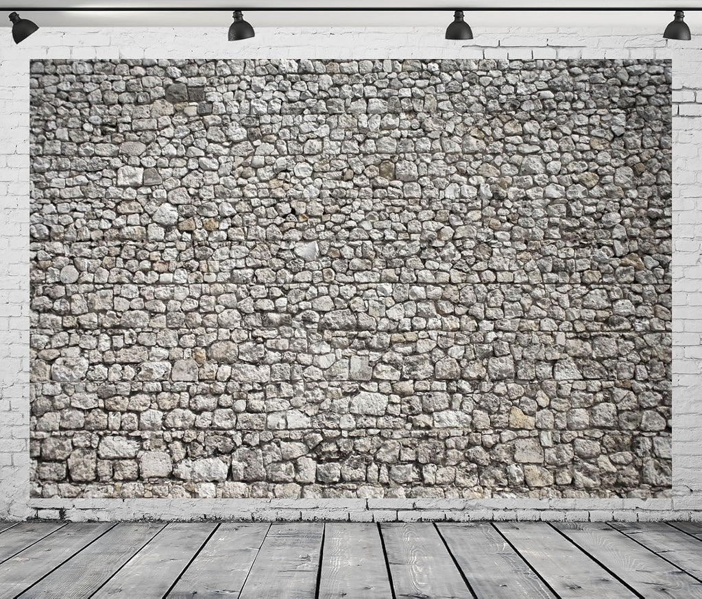 8x6ft Fabric Rustic Brick Wall Backdrop Nostalgia Gray Grunge Wall Photography Background Birthday Party Decorations Retro Wallpaper Newborn Kids Adults Portrait Video Photo Shoot Studio Prop