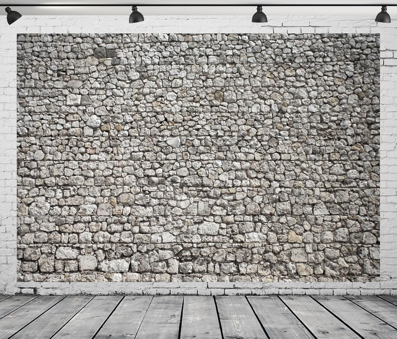 5x3ft Fabric Rustic Brick Wall Backdrop Nostalgia Gray Grunge Wall Photography Background Birthday Party Decorations Retro Wallpaper Newborn Kids Adults Portrait Video Photo Shoot Studio Prop