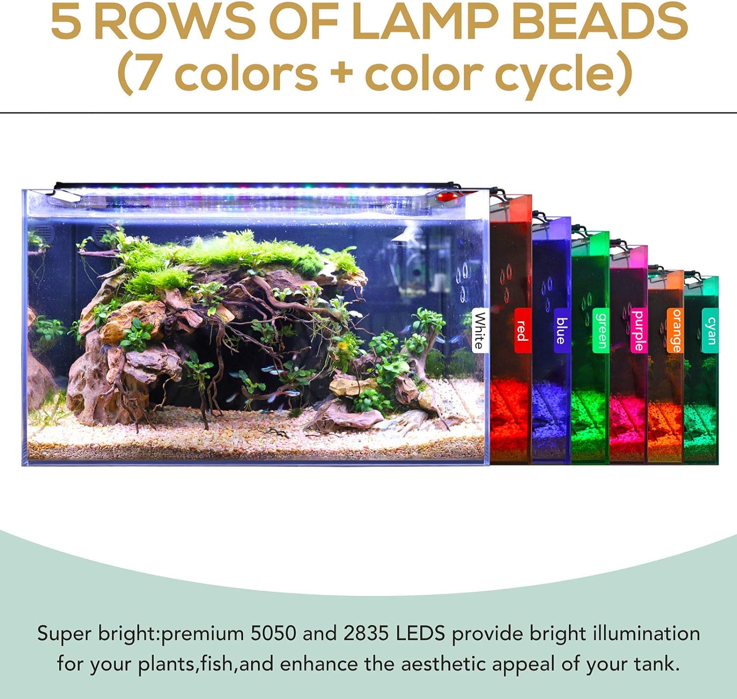 hygger 36W 24/7 Lighting Aquarium LED Light, Sunrise-Daylight-Moonlight Mode and DIY Mode, Adjustable Timer Adjustable Brightness Fish Tank Light with Extendable Bracket 7 Colors for Planted Tank