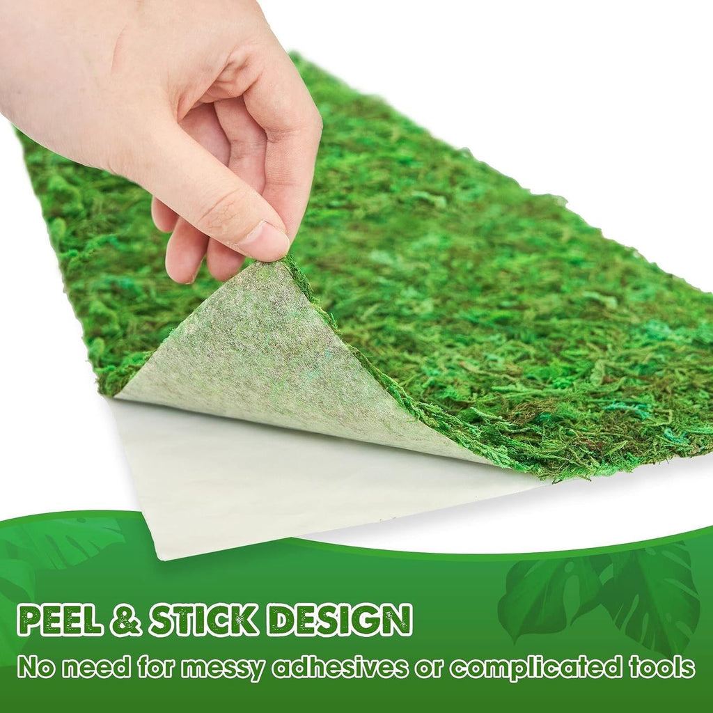 DUSPRO 51"x5.5" Sheet Moss Roll, Peel and Stick Moss Sheets for Crafts, Moss Sheets for Planters, Moss for Plants Indoor, Adhesive Moss Sheets for Fairy Garden, Sticky Moss for Table Decor