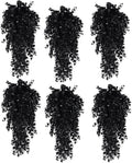 RECUTMS 6 Pack Artificial Plants Artificial Hanging Plants Faux Eucalyptus Leaf Greenery Fake Hanging Eucalyptus Plant for Wall House Room Patio Indoor Outdoor Home Shelf Office Decor (1-Black 6)
