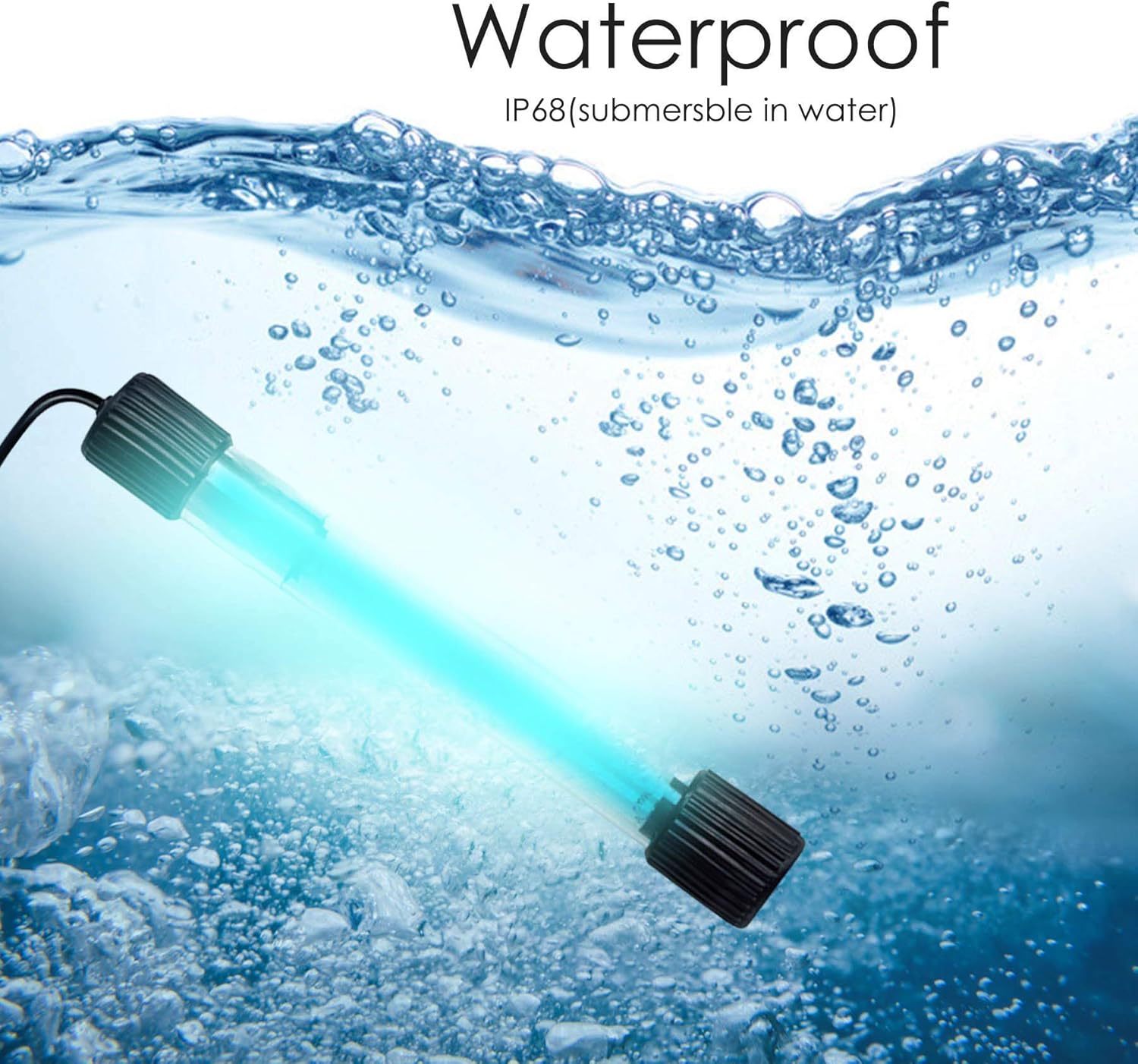 TAISHAN Aquarium Clean Light, 9W LED, Algae Bloom Cleaner for Fish Tank, Submersible with Timer, Clear Waterproof Clean Lamp for Pond, Swimming Pool