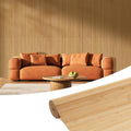 OUZUGIE 1 Pack 96x48 Inch Natural Bamboo Wall Panel – Twinned Carbides Pole Wrap Paneling for Walls, Ceilings, Cabinets, Furniture – Ideal for Bedroom, Living Room & Office DIY Decor