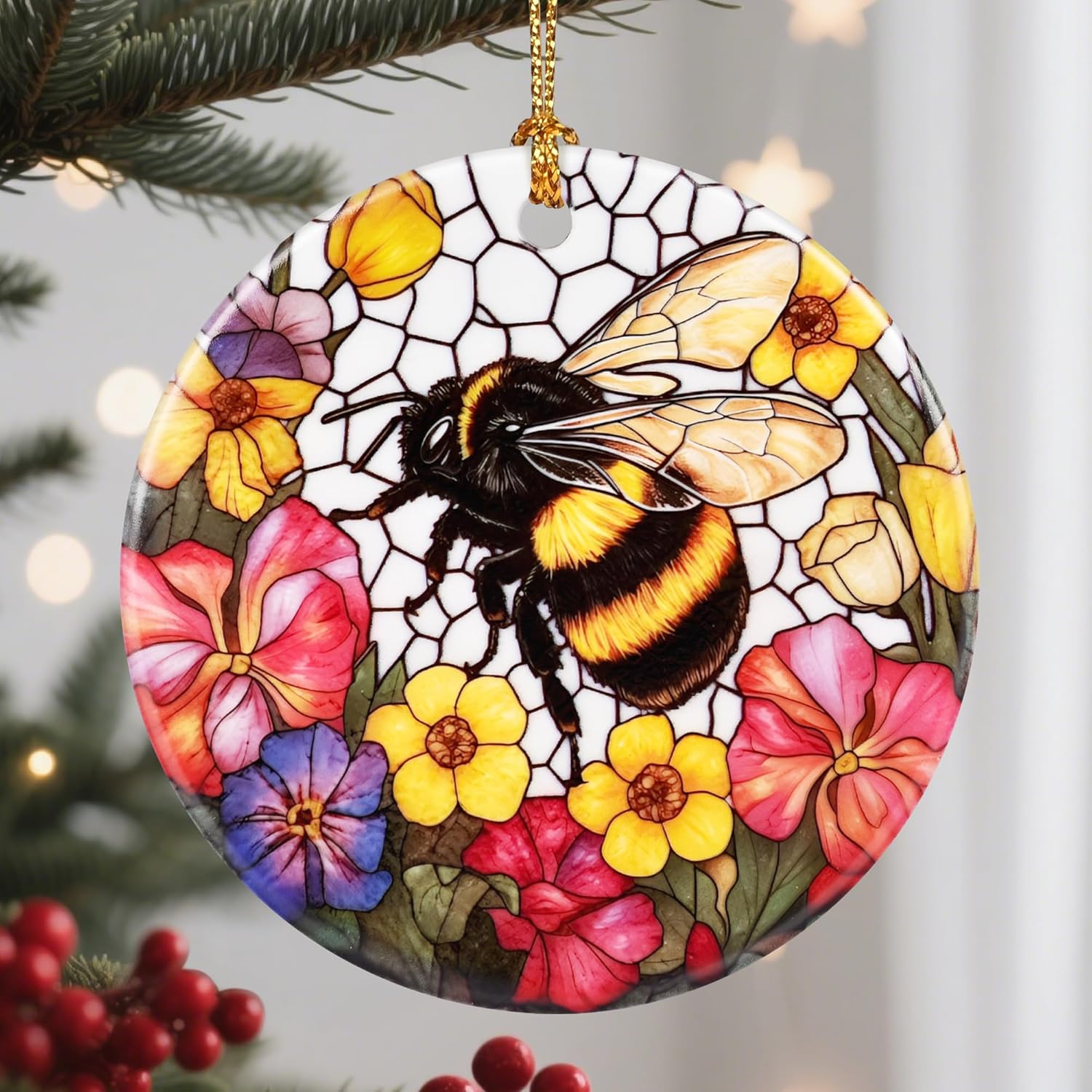 Christmas Ornaments, Bee Ornament, Christmas Tree Ornaments, Xmas Decorations, Holiday Decorations, Gifts for Bee Lovers, Holiday Party Gifts, and Xmas Gift Ideas