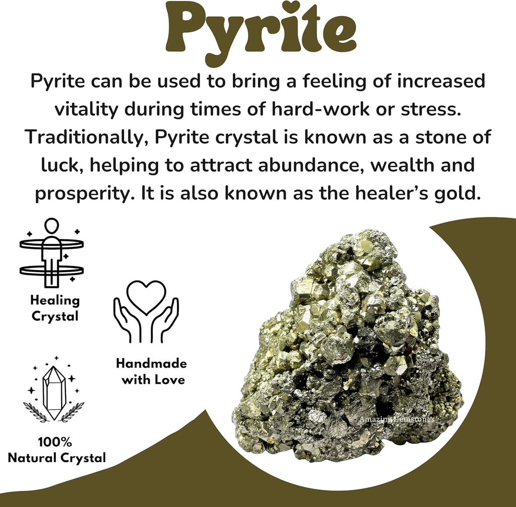 Amazing Gemstone 2 Pieces Pyrite Raw Crystals and Healing Stones, Natural Rocks for Tumbling and DIY Raw Stones and Crystals