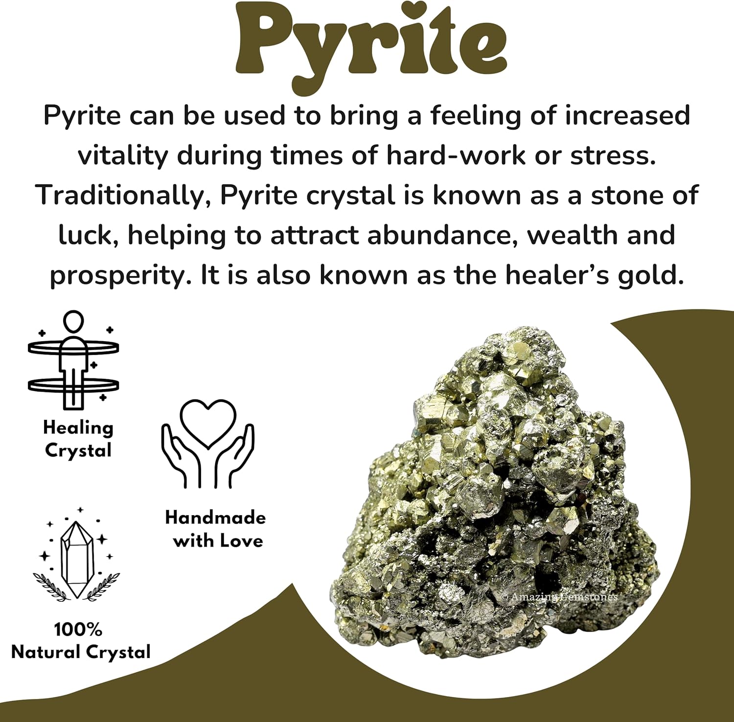 Amazing Gemstone 2 Pieces Pyrite Raw Crystals and Healing Stones, Natural Rocks for Tumbling and DIY Raw Stones and Crystals