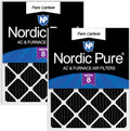 Nordic Pure 20x25x1 (19 1/2 x 24 1/2 x 3/4) Pure Carbon Pleated Odor Reduction Furnace Air Filters 2 Pack