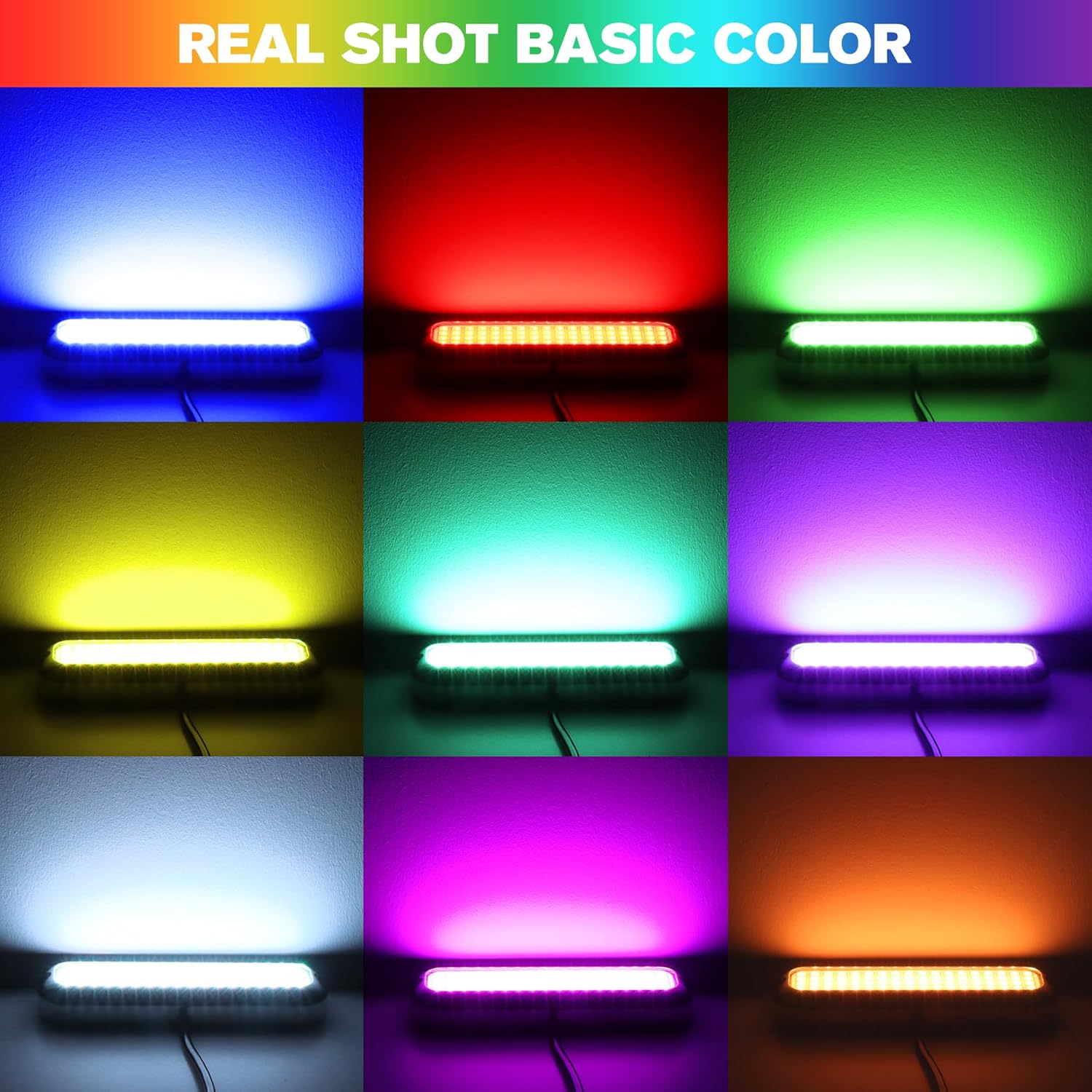HUSUKU GT10 6000LM Boat Underwater Lights RGB Marine Color Light Kit, 72LED 7in 12V 60W IP68 Waterproof 2205 Stainless Wireless, Grouping & Control Auto Sync for Yacht Boat Dock Transom Pontoon Light