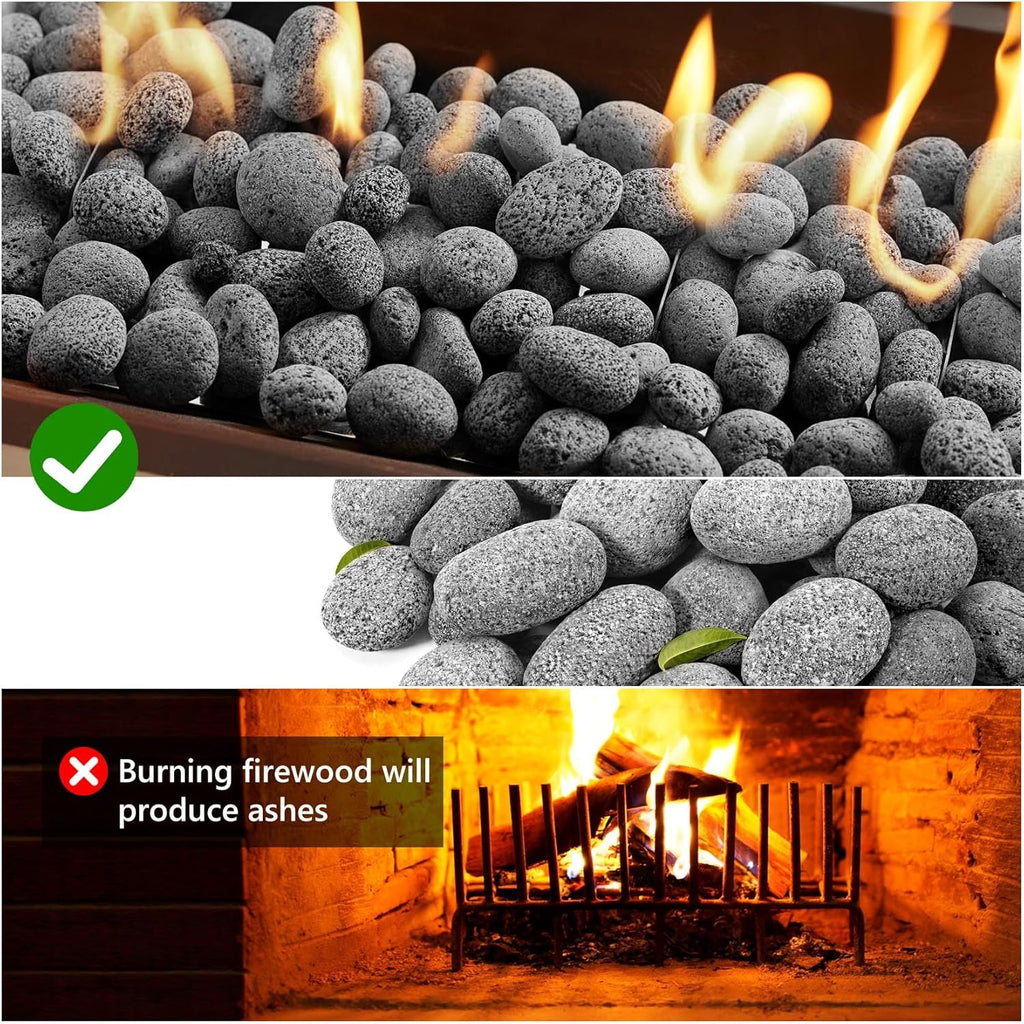 Premium 2-3 Inch Black Lava Rock Pebbles, 10 Pounds Fire Rocks for Gas Fire Pits, Fireplaces, Landscaping, and Plant Cultivation, Natural Tumbled Stones for Indoor and Outdoor Use