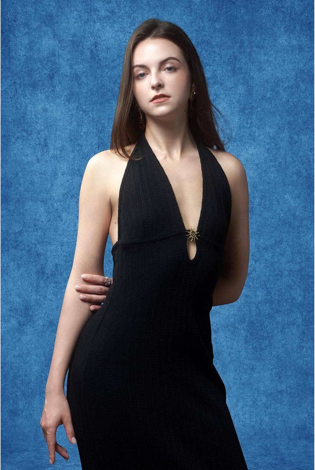 UrcTepics 8×16 ft Blue Fabric Photo Backdrops, Classic Abstract Texture Backdrop for Headshots and Portraits, Vintage Photography Background for Studio and Events.
