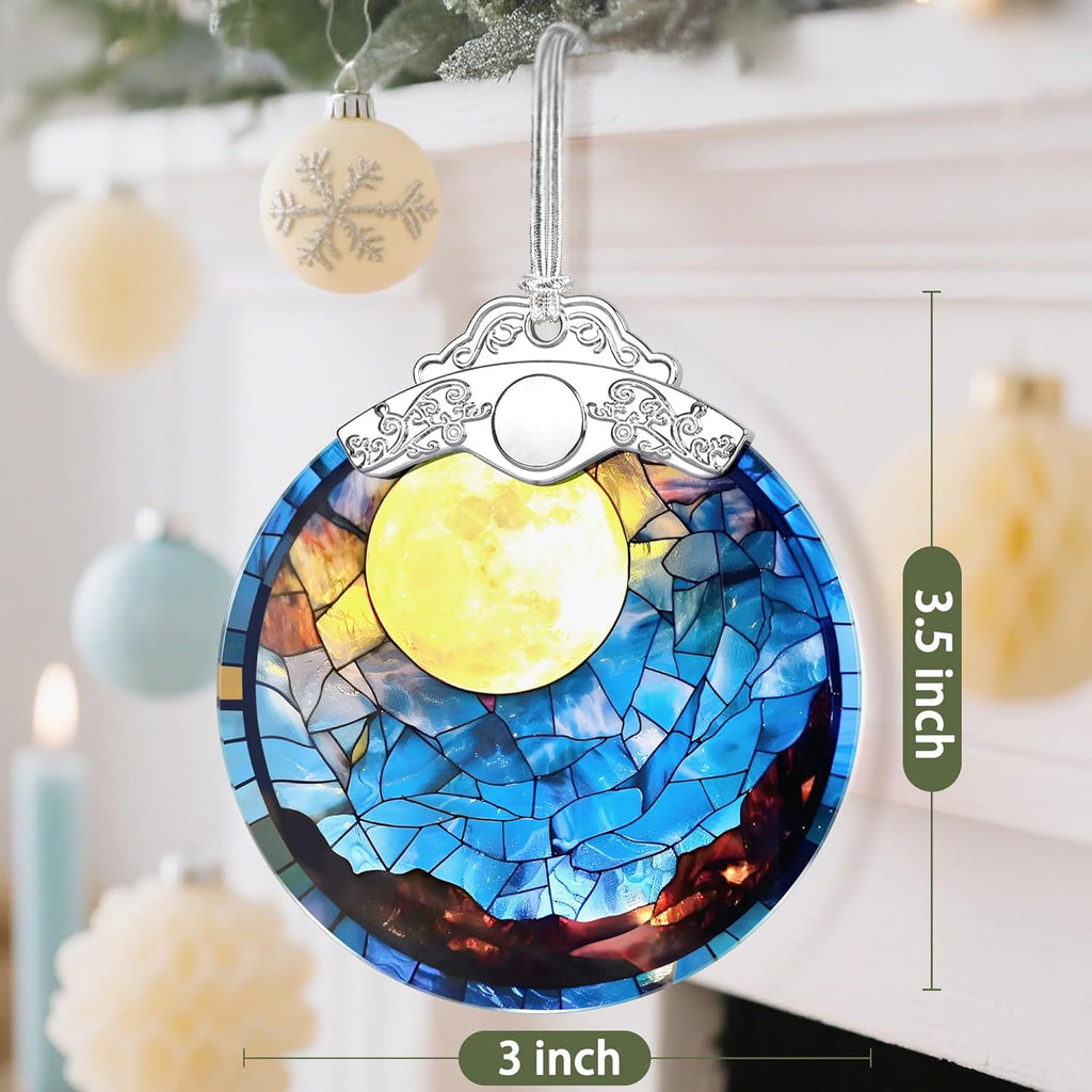 Christmas Ornaments, Christmas Tree Decorations, Keepsake Ornaments, Holiday Decor, Holiday & Xmas Gifts, Gifts for Nature Lovers & Art Lovers - Full Moon-Theme