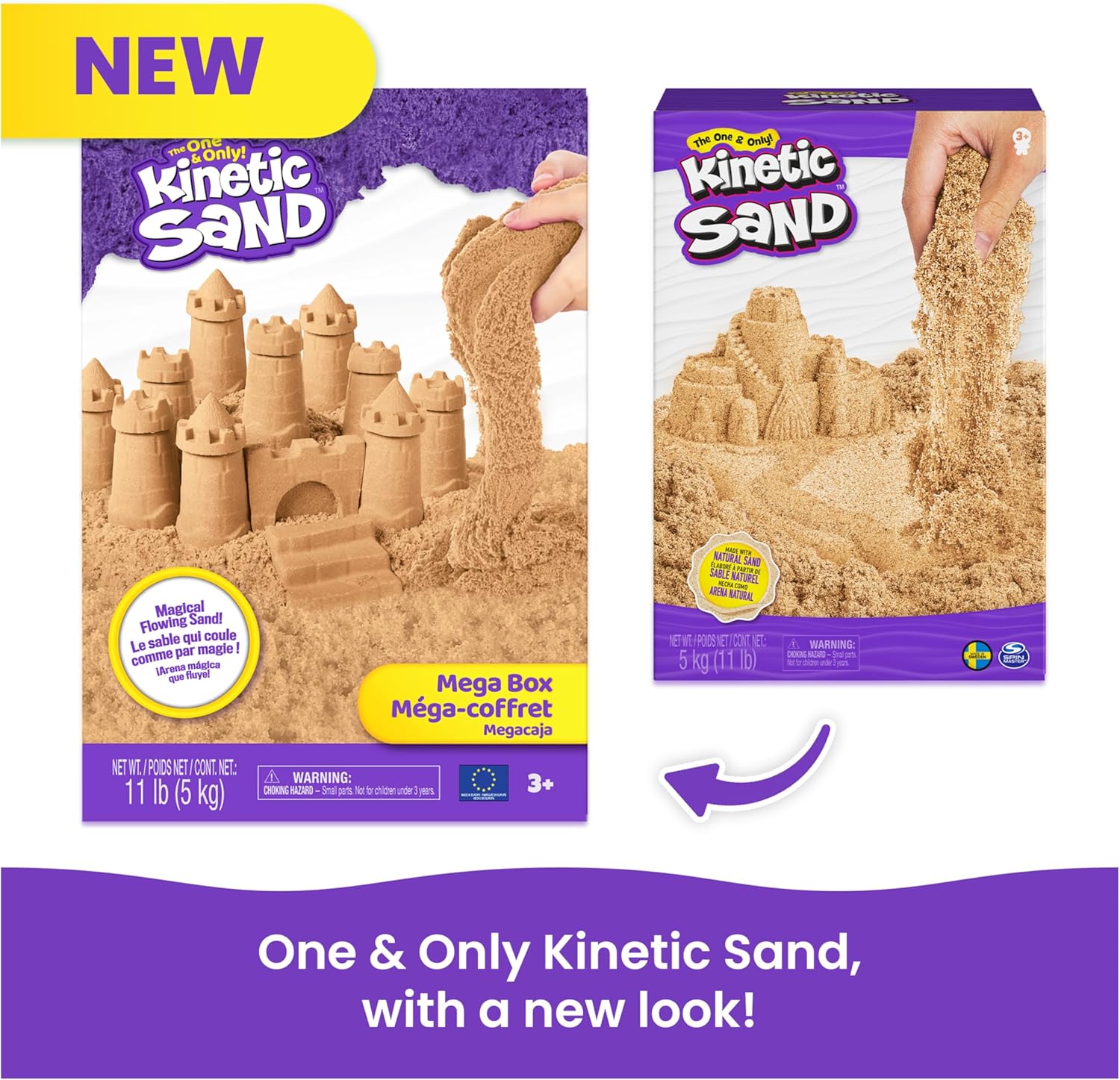 Kinetic Sand, 11lb (5kg) Natural Brown Play Sand for Arts and Crafts, Sandbox, Amazon Exclusive (Packaging May Vary), Sensory Toys, Holiday Gifts & Stocking Stuffers for Kids Ages 3 and up